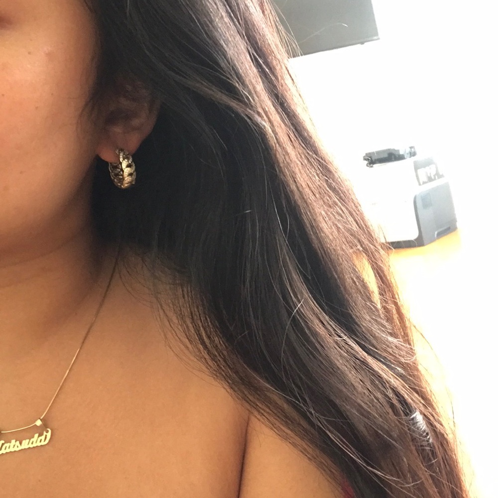 Silver CZ chunky detail hoops